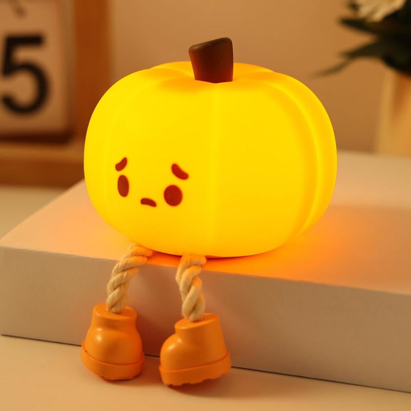 Night Light for Kids Lamp,Soft Silicone Cute Pumpkin Night Light, Dimmable LED Warm Lamp for Room,Halloween Christmas Easter Funny Gifts for Women and Kids,Funny Bedroom Decor Cute Room Decor Toy