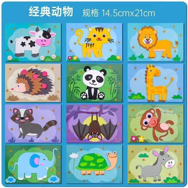 Cartoon Eva Sticker Toys Children'S Puzzle Cartoon Colorful Sticker Set Early Childhood Education Diy Handmade Sticker Set