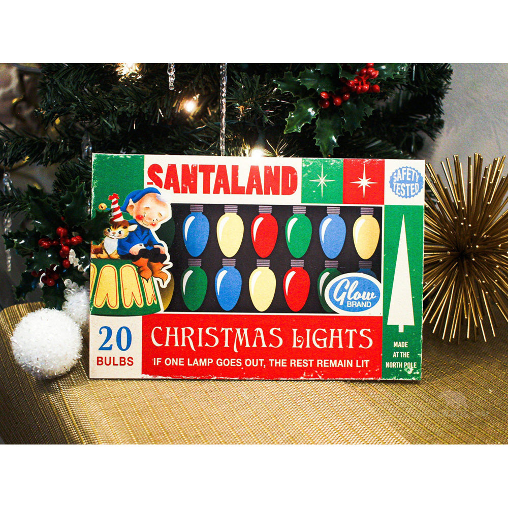 Santaland Christmas Lights Box Art Wood Cutout-1