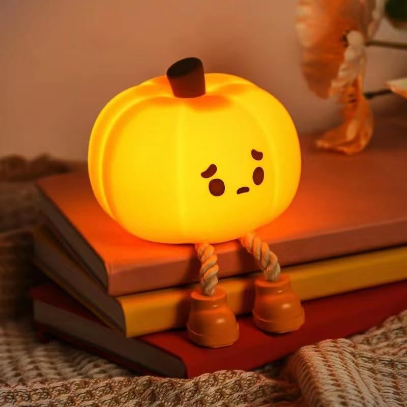 Night Light for Kids Lamp,Soft Silicone Cute Pumpkin Night Light, Dimmable LED Warm Lamp for Room,Halloween Christmas Easter Funny Gifts for Women and Kids,Funny Bedroom Decor Cute Room Decor Toy