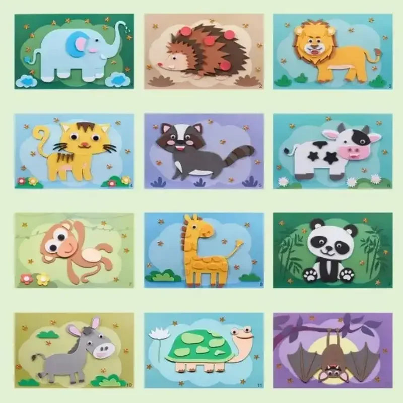 Cartoon Eva Sticker Toys Children'S Puzzle Cartoon Colorful Sticker Set Early Childhood Education Diy Handmade Sticker Set