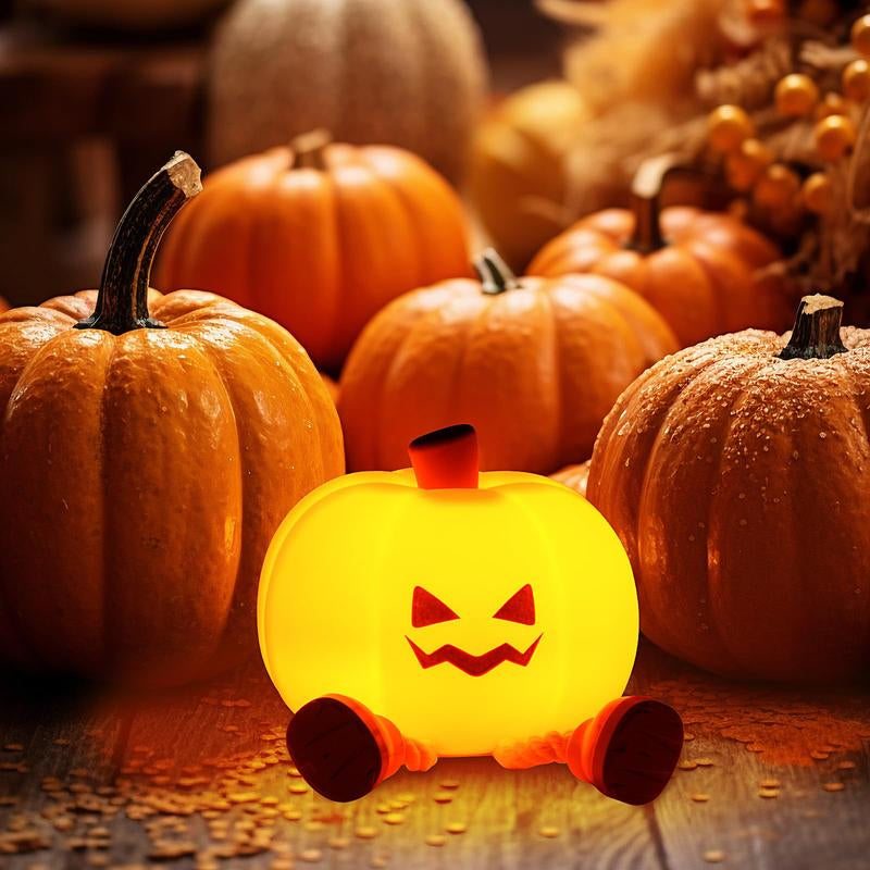 Night Light for Kids Lamp,Soft Silicone Cute Pumpkin Night Light, Dimmable LED Warm Lamp for Room,Halloween Christmas Easter Funny Gifts for Women and Kids,Funny Bedroom Decor Cute Room Decor Toy
