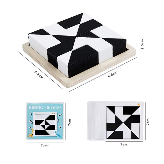 White&Black Building Blocks 2-Player Battle Game Puzzle Tangram Wooden Kids Early Education Toys Children Gift Brain Teaser Game