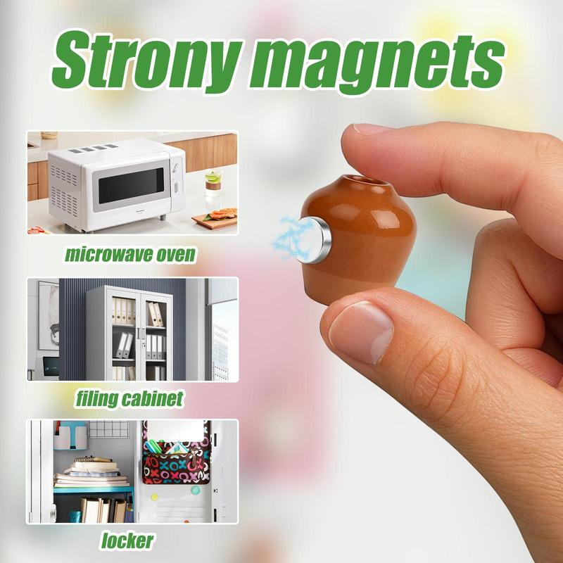 Mini Vase Fridge Magnets, 3D Flower Freezer Magnet, Creative Decorative Plant Holders for Wall or Refrigerator (Excluding Flowers)
