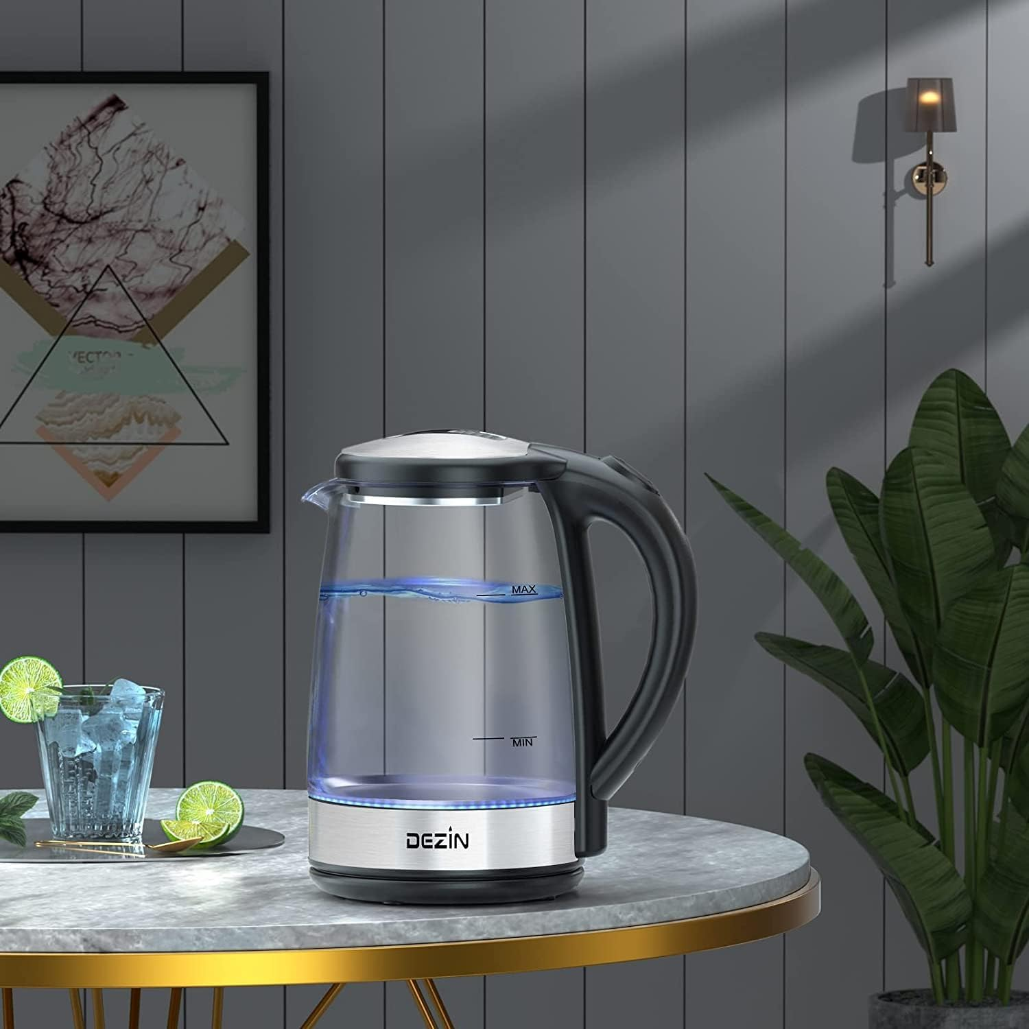 Hervidor Eléctrico Dezin, Calentador De Agua Eléctrico De 2 L Sin BPA