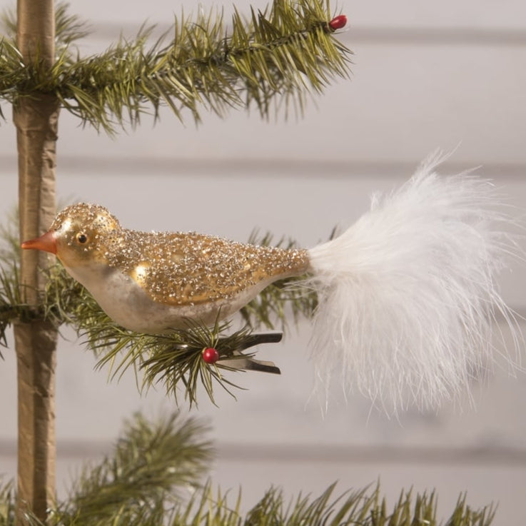 Sparkle Gold Bird Clip Ornament by Bethany Lowe Designs-0